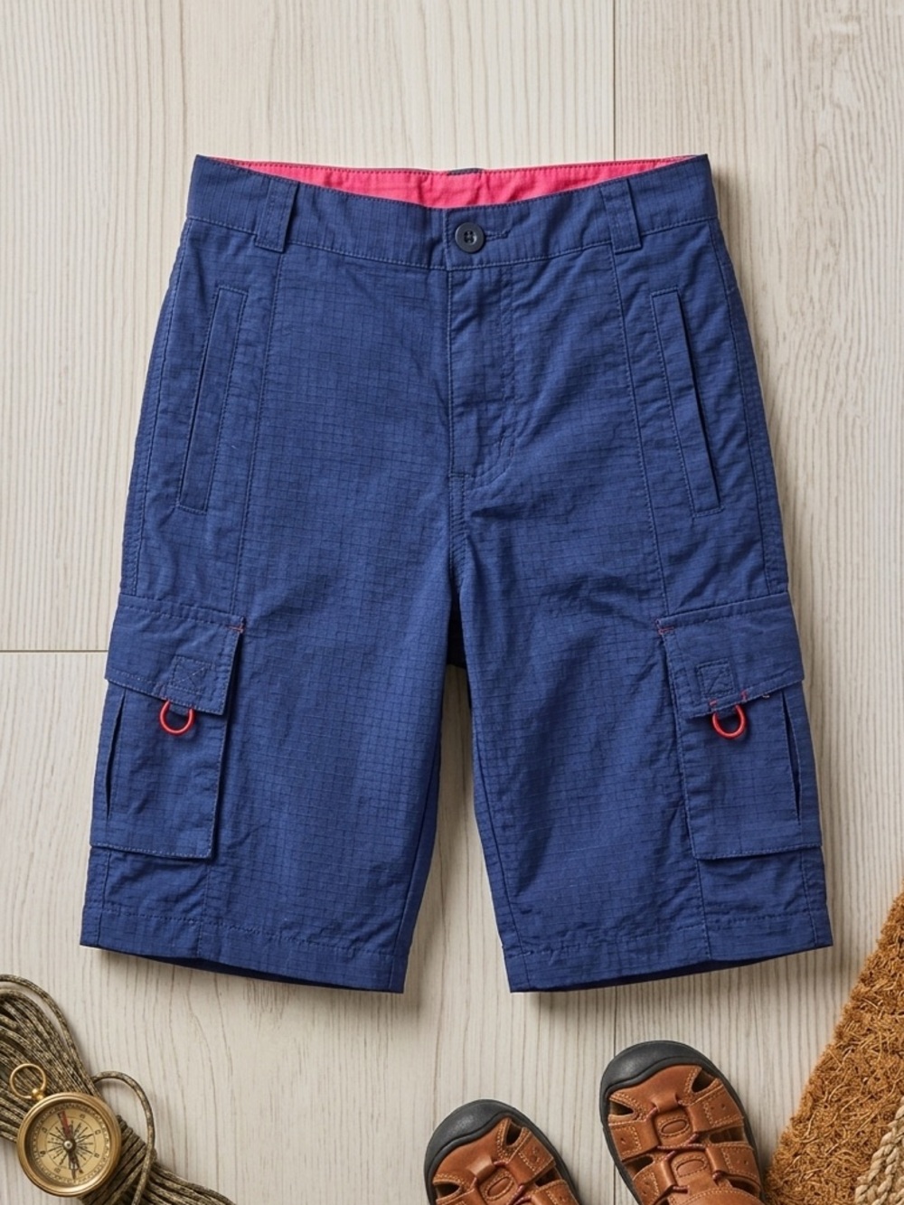 SPORT TRAX  Boys Navy Ripstop Cargo Outdoor Casual Adventure Shorts